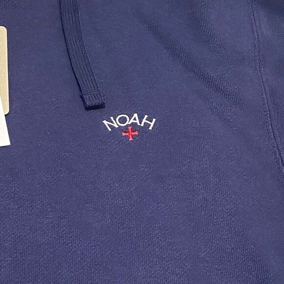 Puma x Noah Mens Quarter-Zip Navy Red French Terry Hoodie size Small New - Picture 4 of 11
